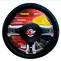 Capa de Volante Universal Premium Stit Preto C/ Costura Azul 