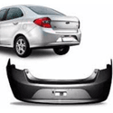 Parachoque Traseiro Ford Ka Sedan 2014 á 2017 Preto Liso S/ Furo Sensor