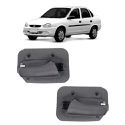 Maçaneta da Porta Corsa Até 2002 Classic 2003 Em Diante Cinza Interna Traseira 