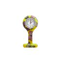 Relógio de Lapela Tipo Broche Supermedy Borboleta Amarelo