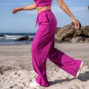 Calça Pantalona Fucsia Glow casual inverno 