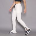 Calça jogger Aurora moletinho off white C/ zíper