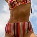 Calcinha Hot Pants listra colors Fio duplo