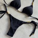 Calcinha Nina biquíni fio duplo preto Trituê 