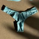 Calcinha biquíni Phoenix fio duplo lateral plissada baby blue Trituê 