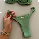 Calcinha meio fio Malibu avulso textura verde menta Trituê 