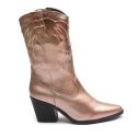 Bota Andria Western Em Couro Prata Velho