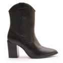 Bota Western Em Couro Preto