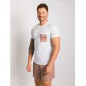 Pijama Masculino Curto Listrado Marrom