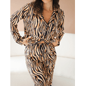 Pijama Feminino Americano Longo Rebeca Animal Print Tigre