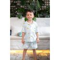 Pijama Americano Curto Infantil Listrado Limão