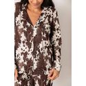 Pijama Feminino Americano Longo Vaca Animal Print
