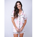 Pijama Feminino Americano Curto Agda Toile Jouy