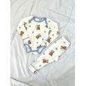 Body Bebê Pijama Ursos Neve