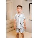 Pijama Americano Curto Infantil Ursos Cinza