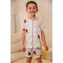 Pijama Americano Curto Infantil Ursos Colorido