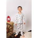 Pijama Infantil Americano Longo Cavalos Estrelas