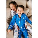 Pijama Infantil Americano Longo Estrelas Azul