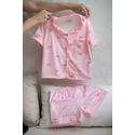 Pijama Americano Curto Infantil Laços Rosa