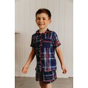 Pijama Americano Curto Infantil Xadrez Natal
