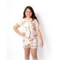 Pijama Infantil Unissex Americano Curto Cavalos