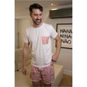 Pijama Masculino Curto Listrado Vacas