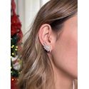 Brinco Earcuff Asa Cravejado Banhado a Ródio