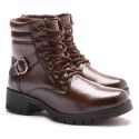 Coturno Franshoes Feminino Alice com Atacador e Fivela Capuccino