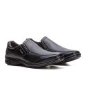 Sapato Social Masculino em Elástico e Bridão Lateral Sleeky - Preto