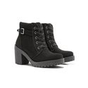 Coturno Feminino Nobuck Valentina com Fechamento Lateral - Preto