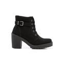 Coturno Feminino Nobuck Valentina com Fechamento Lateral - Preto