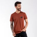 Camiseta Masculina Franshoes Casual 100% Algodão Coroa Marrom Manga Curta 