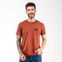 Camiseta Masculina Franshoes Casual 100% Algodão Gota Marrom Manga Curta