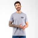 Camiseta Masculina Franshoes Casual 100% Algodão Coroa Cinza Manga Curta 