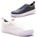 Kit 2 Pares Sapatênis Masculino Franshoes Full Branco e Azul com Elástico