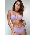 Biquíni Bali Comfort Lilás Canelado Cintura Alta