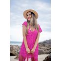 Saída de Praia Vestido Cancún Renda Pink
