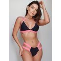 Biquíni Tunísia Aurora Preto e Rosa