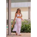 Saia Copacabana Longa Tule Branco 