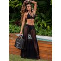 Saia Copacabana Longa Tule Preto