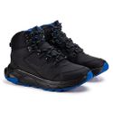 Coturno Masculino Legendários Bota Em Couro Genuíno Sola Eva Lançamento - Preto Azul - Extra Leve