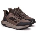 Tênis Urban Elite Masculino Em Couro Cano Curto Solado Eva Resistente - Marrom Claro - Extra Leve