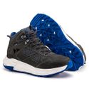 Bota Prime Masculina Original Coturno Couro Resistente Sola EVA - Cinza Azul - Extra Leve