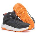 Bota Prime Masculina Original Coturno Couro Resistente Sola EVA - Cinza Laranja - Extra Leve
