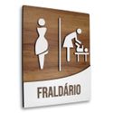 Placa De Sinalização | Feminino e Fraldário - MDF 18x14cm