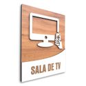 Placa De Sinalização | Sala de TV - MDF 18x14cm