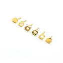 Trio de Brincos Gotinhas Banhado a Ouro