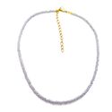 Choker Cristais Lavanda Suave Banhado a Ouro