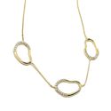 Corrente Elos Organic Cravejados Banhada a Ouro