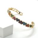 Bracelete Corações Coloridos Banhado a Ouro